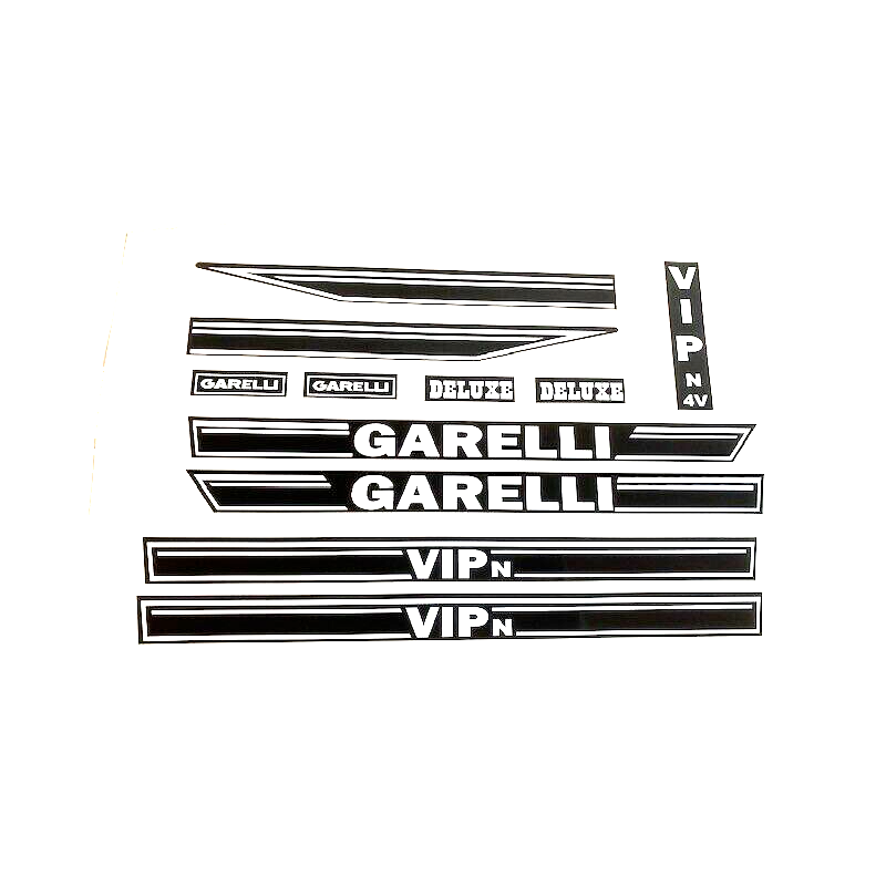 kit completo ADESIVI  COLORE NERO SCRITTA BIANCA PER GARELLI VIP 4 V