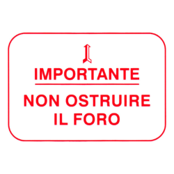 ADESIVO IMPORTANTE NON USTRUIRE IL FORO PER VESPA 180-200 RALLY MISURA 40X50 MM