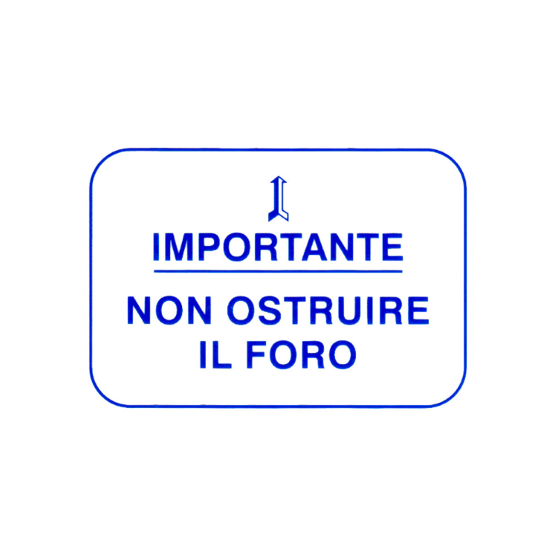 ADESIVO IMPORTANTE NON OSTRUIRE IL FORO "BLU" PER VESPA RALLY 180 VSD1T RALLY 200 VSE1T