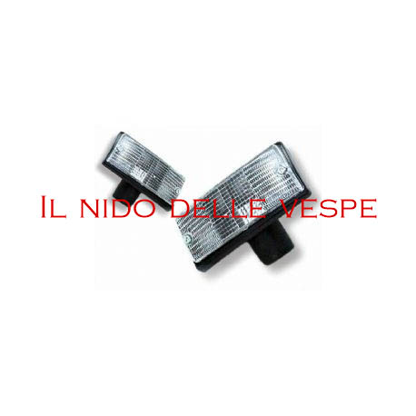 COPPIA FRECCE ANTERIORI CON VETRO BIANCO PER VESPA PX 125-150-20