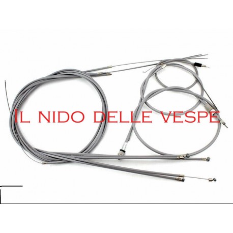 KIT TRASMISSIONI VESPA CAVI CON GUAINE TEFLONATI GL,GT, SPRINT,GTR,SPRINT V.,RALLY 