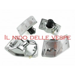 KIT 4 FRECCE VETRO BIANCO PER VESPA PX 125-150-200,ARCOBALENO,T5