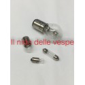 KIT SERIE DI 4 LAMPADINE 6 VOLT ANTERIORI E POSTERIORE PER VESPA 125 VNA 1-2 VNB1-2, VBA 150 VBB 1