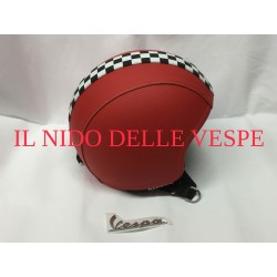 CASCO RACING RIVESTITO IN ECOPELLE ROSSO