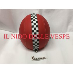 CASCO RACING RIVESTITO IN ECOPELLE ROSSO