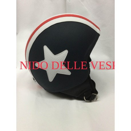 CASCO CAPITAN AMERICA RIVESTITO IN ECOPELLE