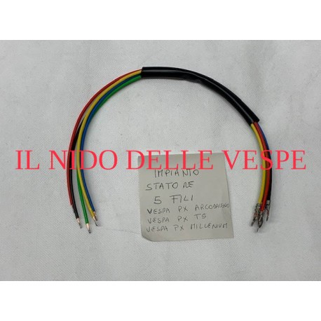 CABLAGGIO STATORE VESPA PX ELETTRONICO,T5,ARCOBALENO  5 FILI STATORE