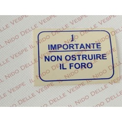 ADESIVO IMPORTANTE NON OSTRUIRE IL FORO "BLU" PER VESPA RALLY 180 VSD1T RALLY 200 VSE1T