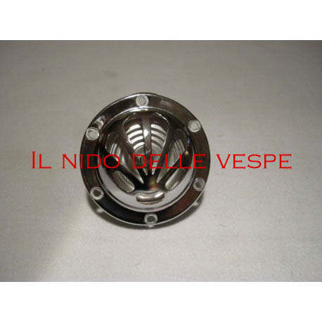 CLAXON CROMATO A GIGLIO 6V PER VESPA IN GENERE