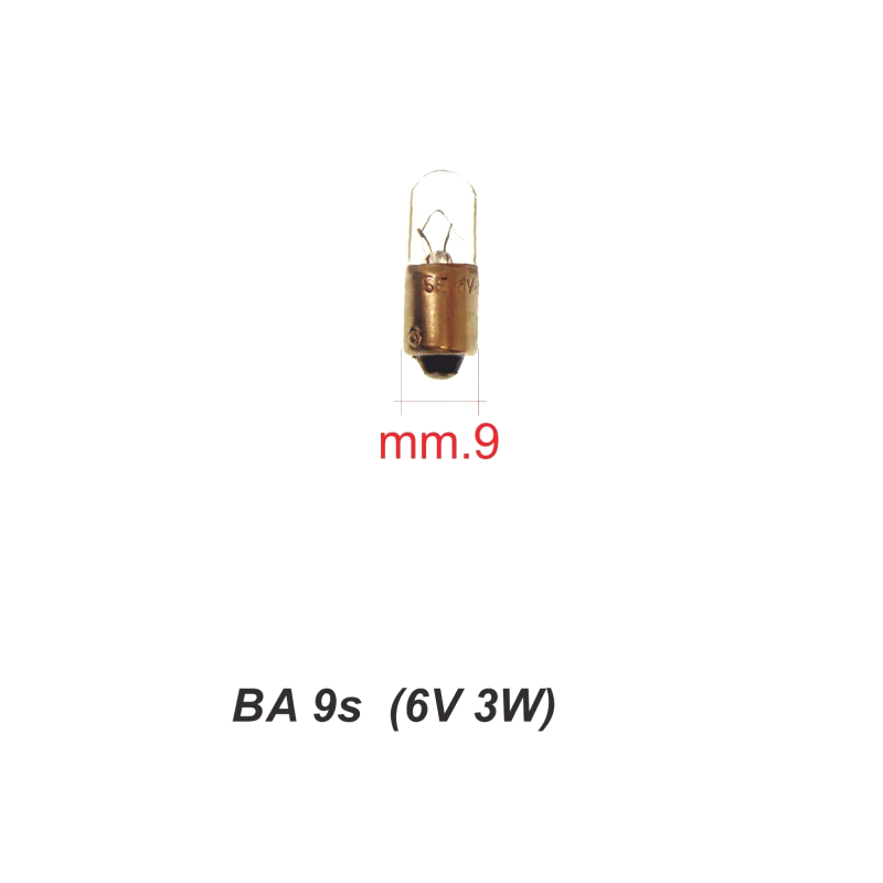 LAMPADINA BA 9s (6V 5W) LUCE POSIZIONE POSTERIORE PIAGGIO CIAO SI BRAVO BOXER .