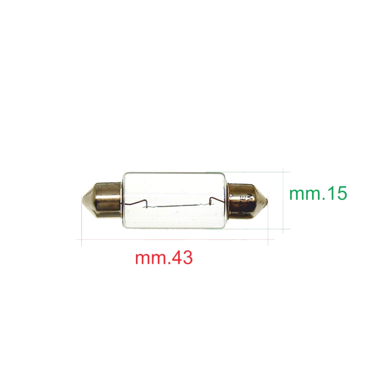 LAMPADINA A SILURO (Ø LAMPADA 15x43) (6V 15W) LUCE POSIZIONE FANALE ANTERIORE VESPA 50 PIAGGIO CIAO SI BRAVO BOXER