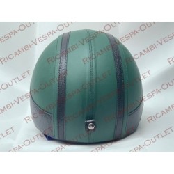 casco ciao rivestito ecopelle verde e nero