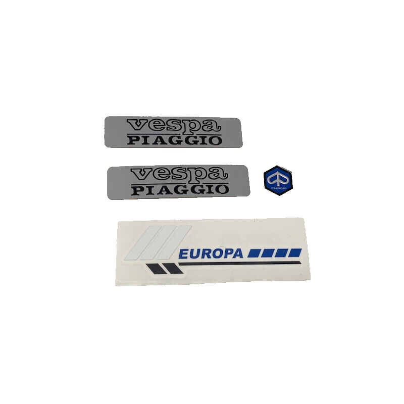 KIT ADESIVI AUFKLEBER STICKER ADESIVI PIAGGIO-VESPA SI EUROPA (TARGHETTA IN RILIEVO]