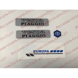 KIT ADESIVI AUFKLEBER STICKER ADESIVI PIAGGIO-VESPA SI EUROPA (TARGHETTA IN RILIEVO]