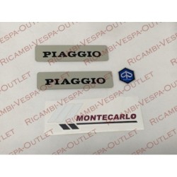 KIT ADESIVI AUFKLEBER STICKER ADESIVI PIAGGIO-VESPA SI MONTECARLO (TARGHETTA IN RILIEVO]