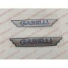 Coppia Adesivi Stickers serbatoio Garelli Gulp FLEX CROMATO SCRITTA BLU