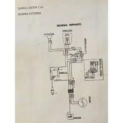 IMPIANTO ELETTRICO GARELLI KATIA 1-2 VN BOBINA ESTERNA  CON SCHEMA MONTAGGIO